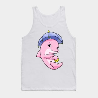 Dolphin with Umbrella Tank Top